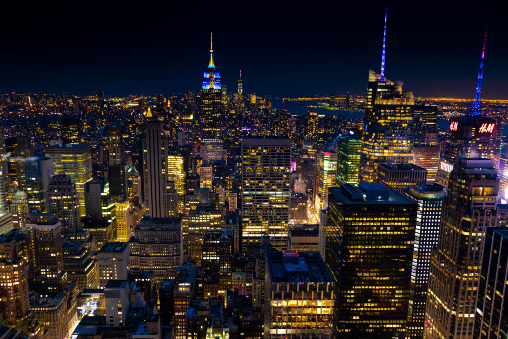 Abendlicher Blick vom Rockefeller Center in New York